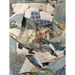 Vintage 30s Era Cutter Quilt Scrap Pieces Slow Stitch, Junk Journal, Crafts, DIY